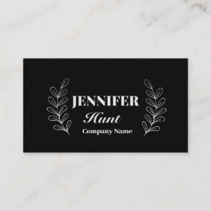 Schwarz/Weiß Moderner Minimalistischer QR-Code Visitenkarte