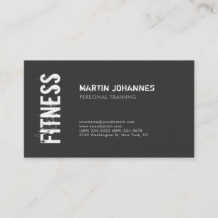 Schwarz Weiß Moderner Personal Trainer Fitness Spo Visitenkarte