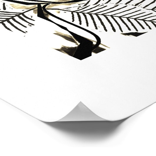 Schwarz-weiß Moderner Pop Art Rose Deco Blume Poster (Ecke)