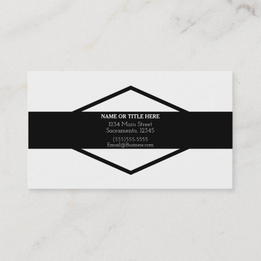 Schwarz & Weiß Moderner Rustikaler Schwarzer Diama Visitenkarte (Rückseite)