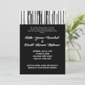 Schwarz-Weiß Moderner Streifen Elegant Minimalisti Einladung (Stehend Vorderseite)