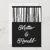 Schwarz-Weiß Moderner Streifen Elegant Minimalisti Einladung (Rückseite)