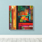 Schwarz/Weiß Modernes Abstraktes Kunstmuster #04 Leinwanddruck (Insitu (Holzboden))