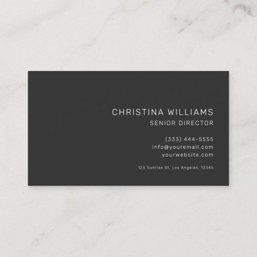 Schwarz-weiß Modernes Berufliches Minimalistisch Visitenkarte (Rückseite)