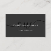 Schwarz-weiß Modernes Berufliches Minimalistisch Visitenkarte (Vorderseite)