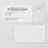 Schwarz/Weiß Modernes Berufliches Schlichtes Minim Visitenkarte (Vorne/Hinten)