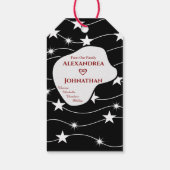 Schwarz-weiß Modernes Elegant Stilvoll Personalisi Geschenkanhänger (Rückseite)