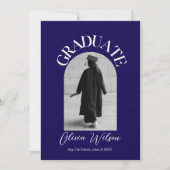 Schwarz-Weiß-Modernes Foto mit elegantem Abschluss Einladung (Vorderseite)