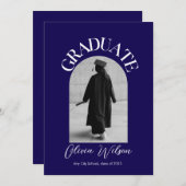 Schwarz-Weiß-Modernes Foto mit elegantem Abschluss Einladung (Vorne/Hinten)