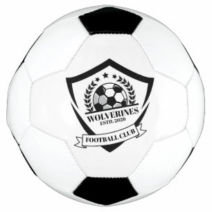 Schwarz-Weiß Modernes Fußballvereinslogo Maßgeschn Fußball