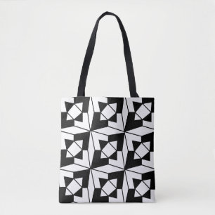 Schwarz-weiß modernes geometrisches Muster Tasche