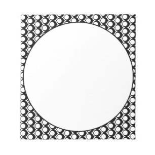 Schwarz-weiß modernes geometrisches Orbit Notizblock