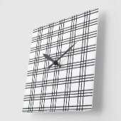 Schwarz-Weiß-Modernes Gitter Quadratische Wanduhr (Winkel)