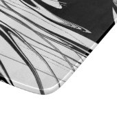 Schwarz-Weiß-Modernes Glas Schneidebrett (Ecke)