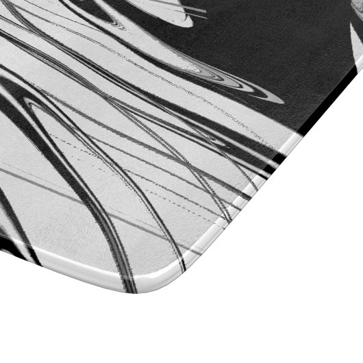 Schwarz-Weiß-Modernes Glas Schneidebrett (Ecke)