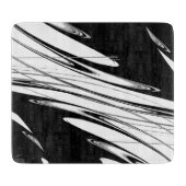Schwarz-Weiß-Modernes Glas Schneidebrett (Vorderseite)