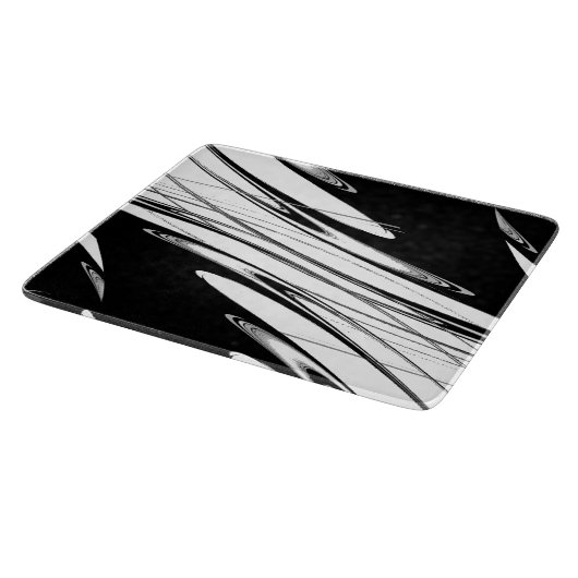 Schwarz-Weiß-Modernes Glas Schneidebrett (Ecke)