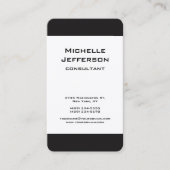 Schwarz/Weiß Modernes Minimalistisches Beruflich Visitenkarte (Vorderseite)