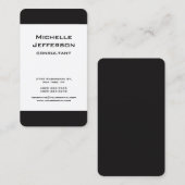 Schwarz/Weiß Modernes Minimalistisches Beruflich Visitenkarte (Vorne/Hinten)