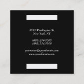 Schwarz-weiß Modernes, Minimalistisches Berufliche Quadratische Visitenkarte (Rückseite)