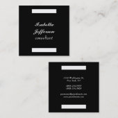Schwarz-weiß Modernes, Minimalistisches Berufliche Quadratische Visitenkarte (Vorne/Hinten)