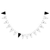 Schwarz & Weiß Modernes Minimalistisches Glück zum Wimpelkette (Alle)