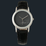 Schwarz-weiß Modernes Minimalistisches Monogramm Armbanduhr<br><div class="desc">Die Minimalistische Monogram Kollektion Schwarz/Weiß: Einfache Einfachheit und Eleganz in unseren minimalistischen Designs, die so gestaltet sind, dass sie Ihren Stil mühelos erweitern. Diese Kollektion wurde mit einem scharfen Blick für moderne Ästhetik gestaltet und weist elegante Schwarz-Weiß-Designs auf, die durch personalisierte Monogramme noch verstärkt werden. Von der schicken Schreibwaren bis...</div>