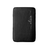 Schwarz-weiß Modernes Minimalistisches Monogramm Badematte (Vorderseite Vertikal)