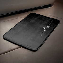 Schwarz-weiß Modernes Minimalistisches Monogramm Badematte
