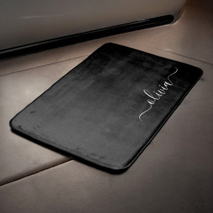 Schwarz-weiß Modernes Minimalistisches Monogramm Badematte