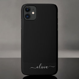 Schwarz-weiß Modernes Minimalistisches Monogramm Case-Mate iPhone Hülle