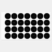 Schwarz-weiß Modernes Minimalistisches Monogramm Etiketten (Blatt)