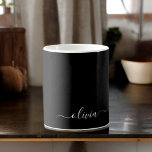 Schwarz-weiß Modernes Minimalistisches Monogramm Kaffeetasse<br><div class="desc">Die Minimalistische Monogram Kollektion Schwarz/Weiß: Einfache Einfachheit und Eleganz in unseren minimalistischen Designs, die so gestaltet sind, dass sie Ihren Stil mühelos erweitern. Diese Kollektion wurde mit einem scharfen Blick für moderne Ästhetik gestaltet und weist elegante Schwarz-Weiß-Designs auf, die durch personalisierte Monogramme noch verstärkt werden. Von der schicken Schreibwaren bis...</div>