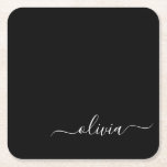 Schwarz-weiß Modernes Minimalistisches Monogramm Rechteckiger Pappuntersetzer<br><div class="desc">Die Minimalistische Monogram Kollektion Schwarz/Weiß: Einfache Einfachheit und Eleganz in unseren minimalistischen Designs, die so gestaltet sind, dass sie Ihren Stil mühelos erweitern. Diese Kollektion wurde mit einem scharfen Blick für moderne Ästhetik gestaltet und weist elegante Schwarz-Weiß-Designs auf, die durch personalisierte Monogramme noch verstärkt werden. Von der schicken Schreibwaren bis...</div>