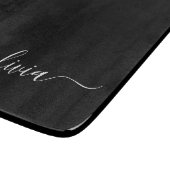 Schwarz-weiß Modernes Minimalistisches Monogramm Schneidebrett (Ecke)