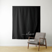 Schwarz-weiß Modernes Minimalistisches Monogramm Wandteppich (Beispiel)