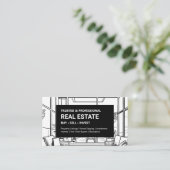 Schwarz/Weiß Modernes Real Anwesen Visitenkarte (Stehend Vorderseite)