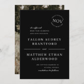 Schwarz-Weiß-Modernes Siegel Save The Date (Vorne/Hinten)