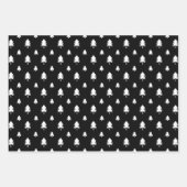 Schwarz & Weiß Modernes Weihnachtsbaummuster Geschenkpapier Set (Vorderseite 2)