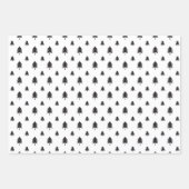 Schwarz & Weiß Modernes Weihnachtsbaummuster Geschenkpapier Set (Vorderseite 3)