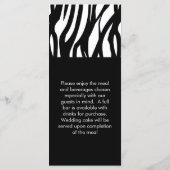 Schwarz-Weiß-Modernistischer Streifen Menükarte (Rückseite)