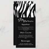 Schwarz-Weiß-Modernistischer Streifen Menükarte (Vorne/Hinten)