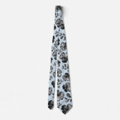 Schwarz-Weiß Mohngrün Hellblauer Hochzeit Krawatte (Rückseite)