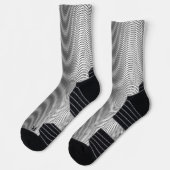 Schwarz-Weiß-Moiré-Streifen Cool, Abstrakt Socken (Links)