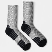 Schwarz-Weiß-Moiré-Streifen Cool, Abstrakt Socken (Rechts)