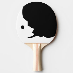 Schwarz Weiß Mond Halbmond Ping Pong Schläger Tischtennis Schläger