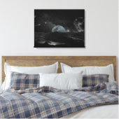 Schwarz-Weiß-Mond-Nacht-Himmel-Galaxie Leinwanddruck (Insitu (Schlafzimmer))