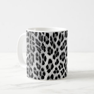 Schwarz-weiß Monochrom, Leopardenmuster Kaffeetasse