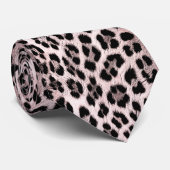 Schwarz-weiß Monochrom, Leopardenmuster Krawatte (Gerollt)