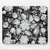 Schwarz-Weiß-Monochrom-Volks kunst-Mauspad Mousepad (Vorne)
